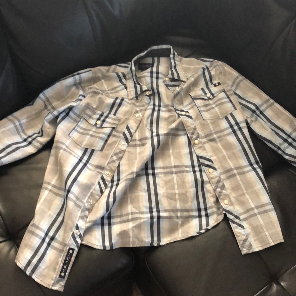 Boys button up striped shirt